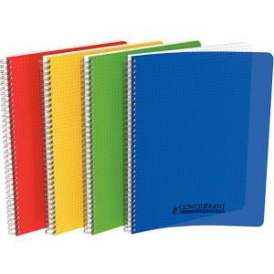 CAHIER SPIRALE-RELIURE INTEGRALE-A4 COUVERTURE POLYPRO  5X5 180P