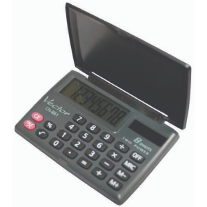 CALCULATRICE DE POCHE VECTOR KAV CH-861, 8 CHIFFRES, 87X58 MM, NOIR