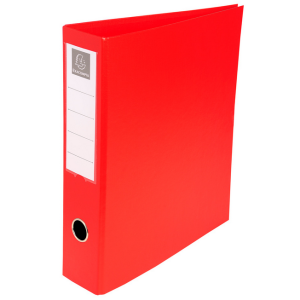 CLASSEUR REMBORDE PVC 4 ANNEAUX DOS 75MM ROUGE 51745E