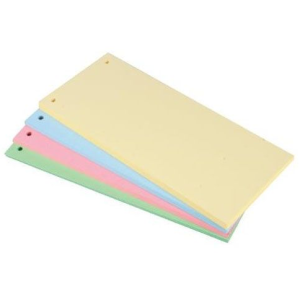 100 FICHES INTERCALAIRES 105X240 COULEUR ASSORTIE