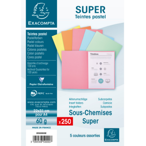 PAQUET 250 SOUS CHEMISES SUPER 60G ASS.