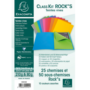 CLASS KIT ROCK'S VIF 25 CHEM+50 SS CHEMISES 10 COULEURS ASS