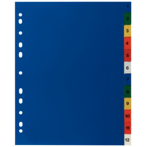 INTERCALAIRES POLYPRO A4+ NUMÉRIQUE 12 POSITIONS