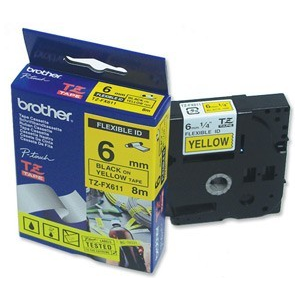 RUBAN BROTHER TZ611 6MM NOIR/JAUNE