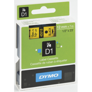 RUBAN DYMO POCKET/4500 6MM NOIR/JAUNE