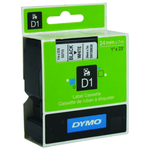 RUBAN DYMO 24 MM X 7 M NOIR/BLANC S0720930