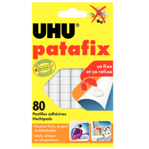 POCHETTE 80 PASTILLES PATE ADHESIVE UHU PATAFIX BLANCHE