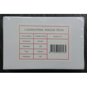 100 POCHETTES A PLASTIFIER BADGE 54X86 125 MICRONS