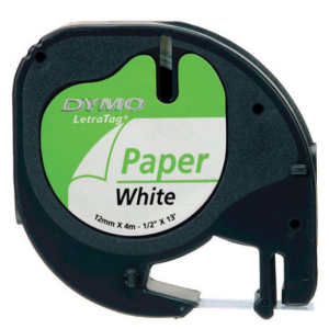 RUBAN LETRATAG PAPIER NOIR/BLANC