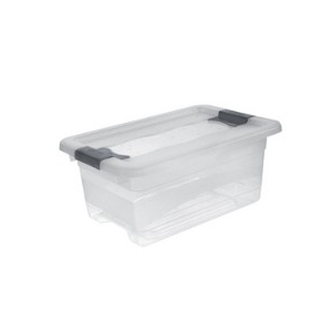 BOITE DE RANGEMENT 4L PLASTIQUE TRANSPARENT	(l)295 x (P)195 x (H)125 mm