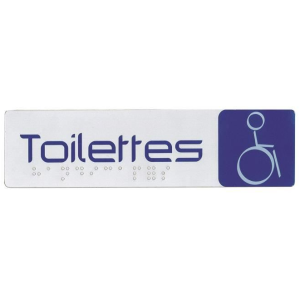 PLAQUE DE SIGNALISATION 170X45 MM TOILETTES HANDICAPES