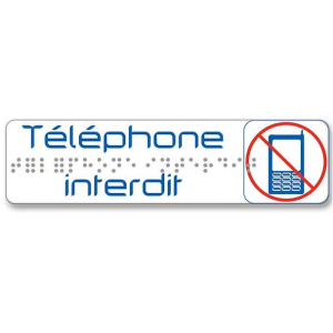 PLAQUE DE SIGNALISATION 170X45 MM TELEPHONE INTERDIT