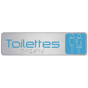 PLAQUE DE SIGNALISATION 170X45 MM TOILETTES MIXTES