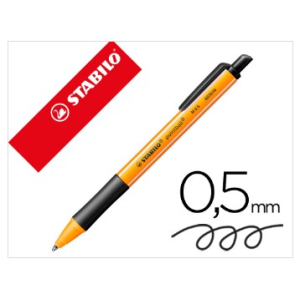 STABILO STYLO BILLE RETRACTABLE - POINTBALL 6030 - POINTE MOYENNE - NOIR