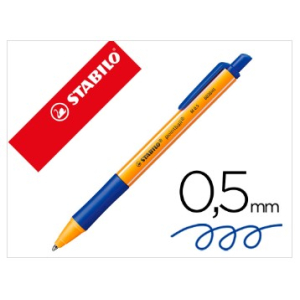 STABILO STYLO BILLE RETRACTABLE - POINTBALL 6030 - POINTE MOYENNE - BLEU