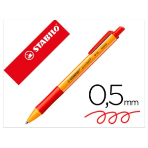 STABILO STYLO BILLE RETRACTABLE - POINTBALL 6030 - POINTE MOYENNE - ROUGE