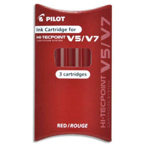 SET 3 RECHARGES ENCRE LIQUIDE BXS-IC-50-V5/V7 ROUGE