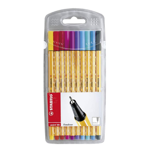  Point 88 - Pochette de 10 stylos-feutres pointe fine - Couleurs fun