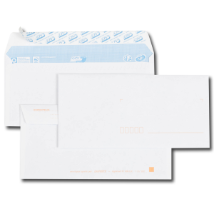 500 ENVELOPPES 110X220 BLANCHES PRECASÉES 80 G AVEC BANDE DE PROTECTION