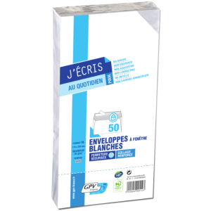 50 ENVELOPPES DL 110X220 BLANCHE 80G FENETRE 35X100 AUTOADHESIVE