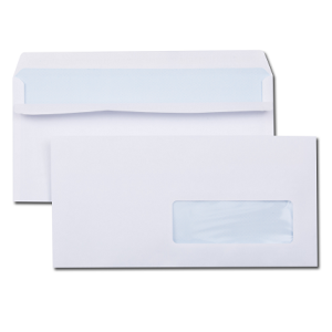 500 ENVELOPPES BLANC 80G 110X220 FEN 35X100 AUTOCOLLANTES