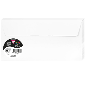 PAQUET 20 ENVELOPPES POLLEN 110X220 BLANC