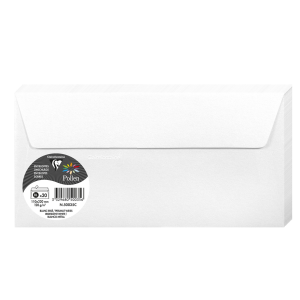 PAQUET 20 ENVELOPPES POLLEN 110X220 BLANC IRISE