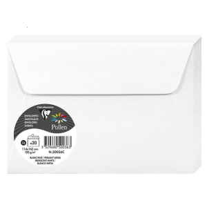 PAQUET 20 ENVELOPPES 114X162 BLANC IRISE