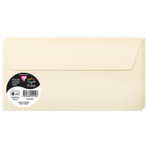 PAQUET 20 ENVELOPPES POLLEN 110X220 IVOIRE