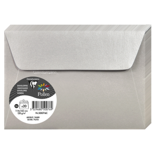 PAQUET 20 ENVELOPPES 114X162 ARGENT