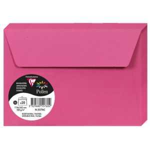 PAQUET 20 ENVELOPPES  POLLEN 114X162 ROSE FUCHSIA