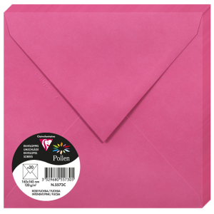 PAQUET 20 ENVELOPPES POLLEN 165X165 ROSE FUCHSIA