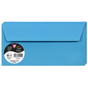 PAQUET 20 ENVELOPPES POLLEN 110X220 BLEU TURQUOISE