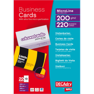 PQ 220 CARTES DE VISITE MICRO-PERF. 85x54 200G