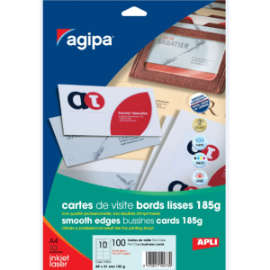 PQ 100 CARTES DE VISITE FIRST CLASS. 89X51 185G