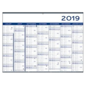 CALENDRIER 7 MOIS 43X32CM BLEU