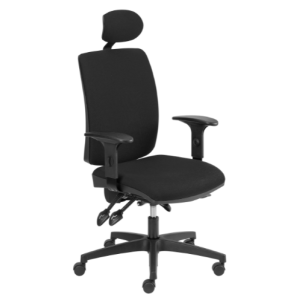 FAUTEUIL SYNCHRONE ERGONOMIQUE KEFALONIA NOIR AVEC APPUI TETE