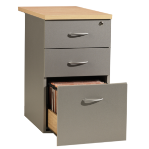 CAISSON HAUTEUR BUREAU 2 TIROIRS + DOS SUSPENDUS PROF 60 hetre