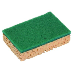 LOT 10 EPONGES ABRASIVES VERT SUR ÉPONGE 11 x 7 CM