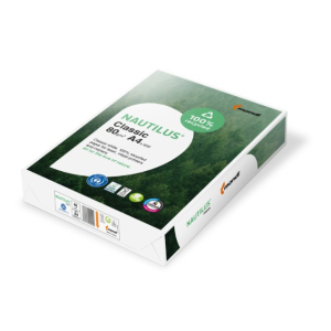 RAMETTE PAPIER 500 FEUILLES 100% RECYCLE NAUTILUS CLASSIC A4 80G