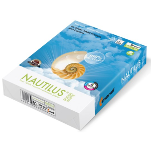 RAMETTE PAPIER 500 FEUILLES 100% RECYCLE NAUTILUS SUPER WHITE A4 80G