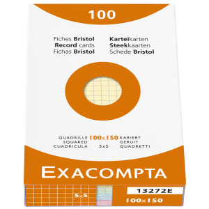 100 BRISTOL 100X150 QUADRILLEES 5X5 ASSORTIS