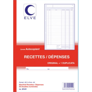 MANIFOLD RECETTES/DEPENSES A4 1/2