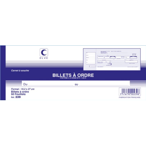 BILLETS A ORDRE 102X270 50FTS