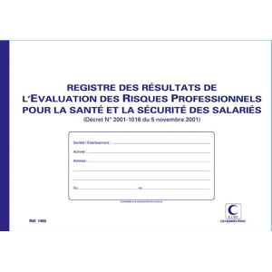 REGISTRE "RESULTAT DE L'EVALUATION RISQUES PRO" 210x297 60 PAGES