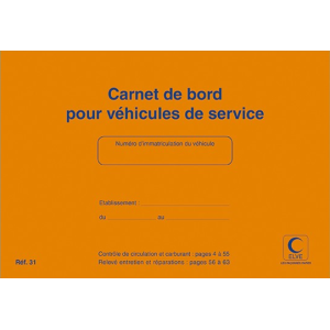 CARNET DE BORD VEHICULES DE SERVICE 150X215