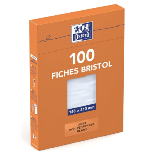 100 FLES BRISTOL 148X210 BLANC UNI