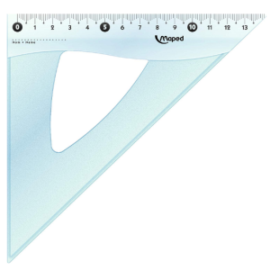 EQUERRE 45° HYPOTENUSE 21 CM GRADUEE CRISTAL