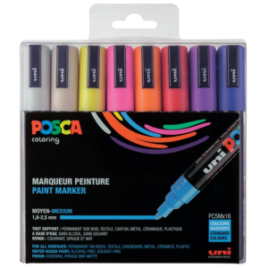 POSCA PC-5M 16 MARQUEURS COLORIS ASSORTIS