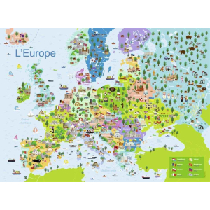 PUZZLE NATHAN - CARTE D'EUROPE ILLUSTRÉE